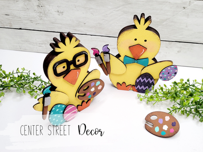 Easter Chicks Painting Shelf Sitter