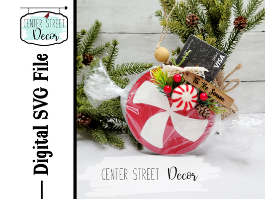 Peppermint Candy Gift Card Holder Ornament