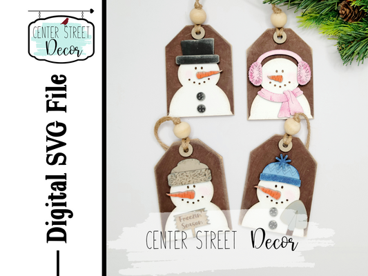 Snowman Family Tags