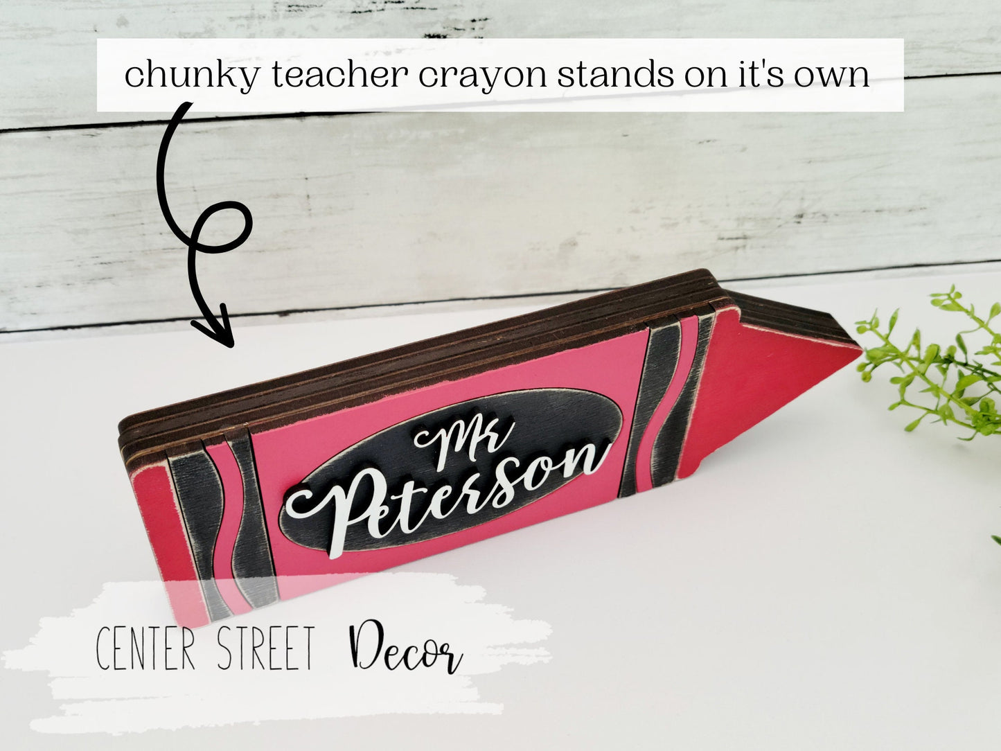 Crayon Teacher Shelf Sitter