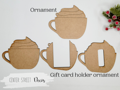 Hot Cocoa Mug Gift Card Holder Ornament